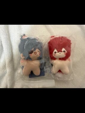 Genshin Impact Kaeya & Diluc 10cm plush dolls fanmade cotton doll
